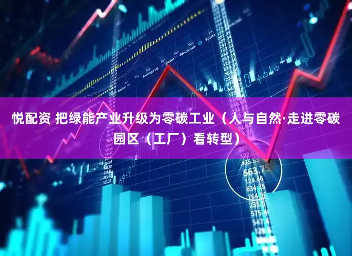 悦配资 把绿能产业升级为零碳工业（人与自然·走进零碳园区（工厂）看转型）